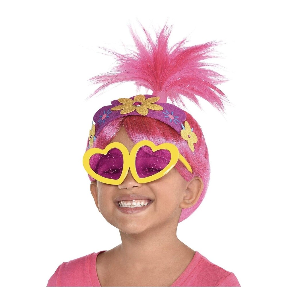 DreamWorks Trolls World Tour Poppy Melody Wig With Headband And Glasses Kit
